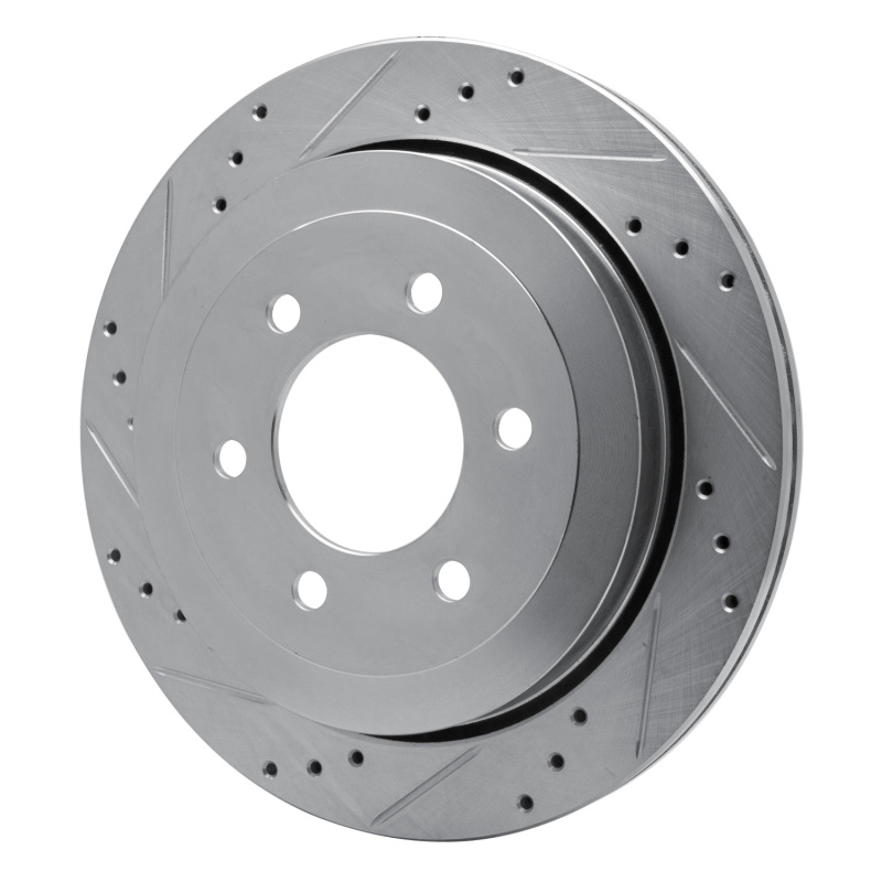Ford Expedition Brake Rotor (1) - Rear Left - R1 Concepts - Drilled & Slotted - Silver - `07-`17